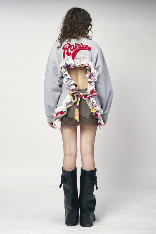 Backless Ruffle Sweatshirt - Packers Football
