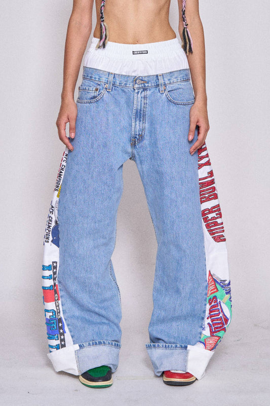 Boxer Sports Denim Pants - Twins x Red Skins