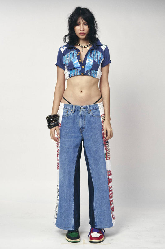 Denim Track Pants - Badgers x Cowboys