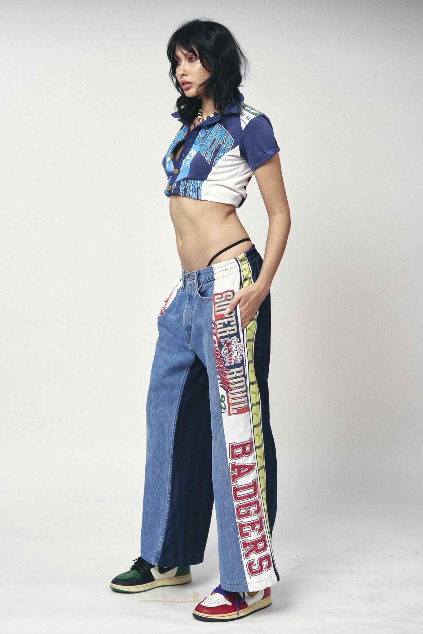 Denim Track Pants - Badgers x Cowboys