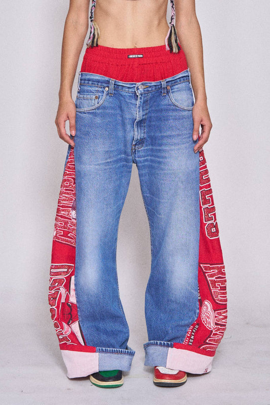 Boxer Sports Denim Pants - Red Wings x Bulls