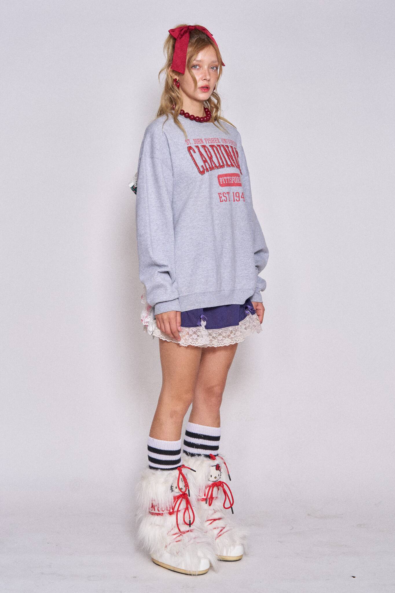 Backless Ruffle Sweatshirt - Cardinals