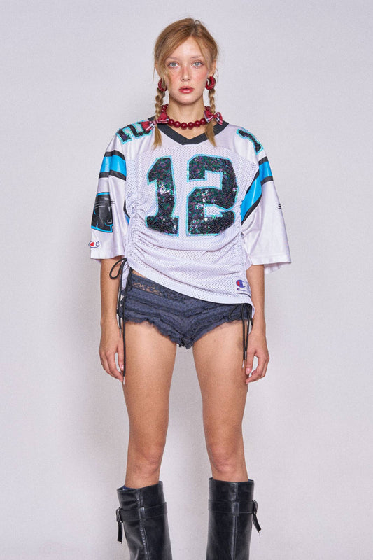 Mesh Football Drawstring Top - Panthers #2