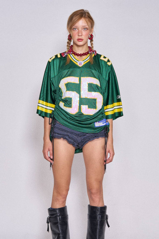 Mesh Football Drawstring Top - Packers