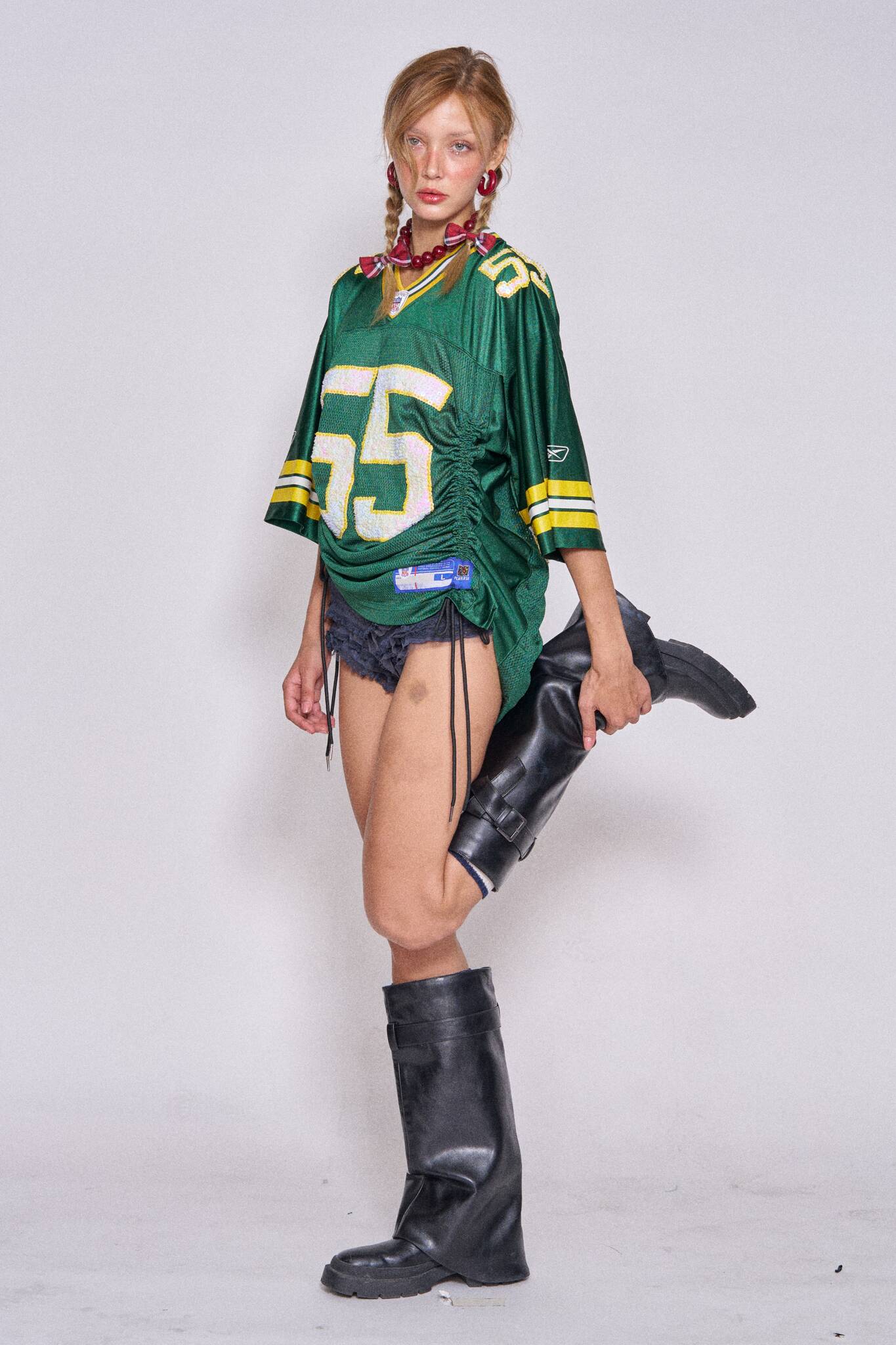 Mesh Football Drawstring Top - Packers