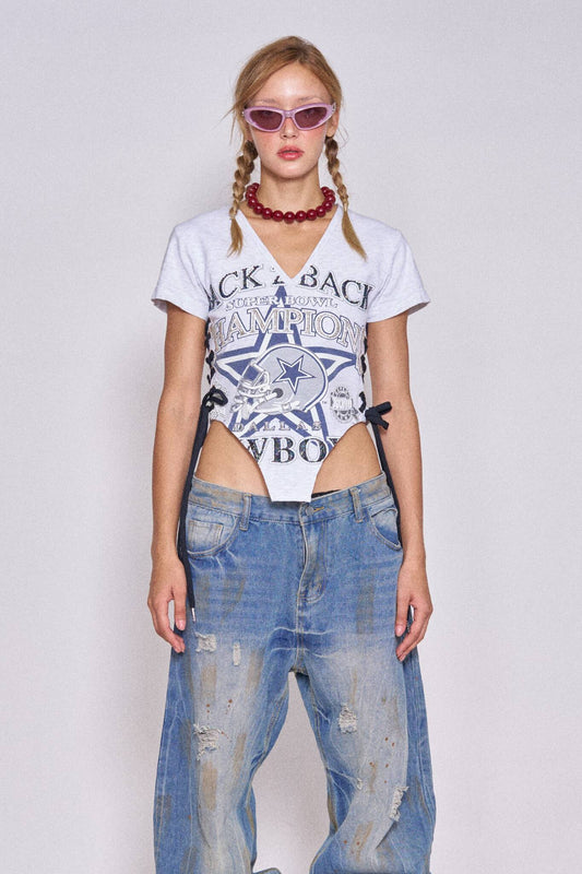 Sports Lace-up Corset - Cowboys