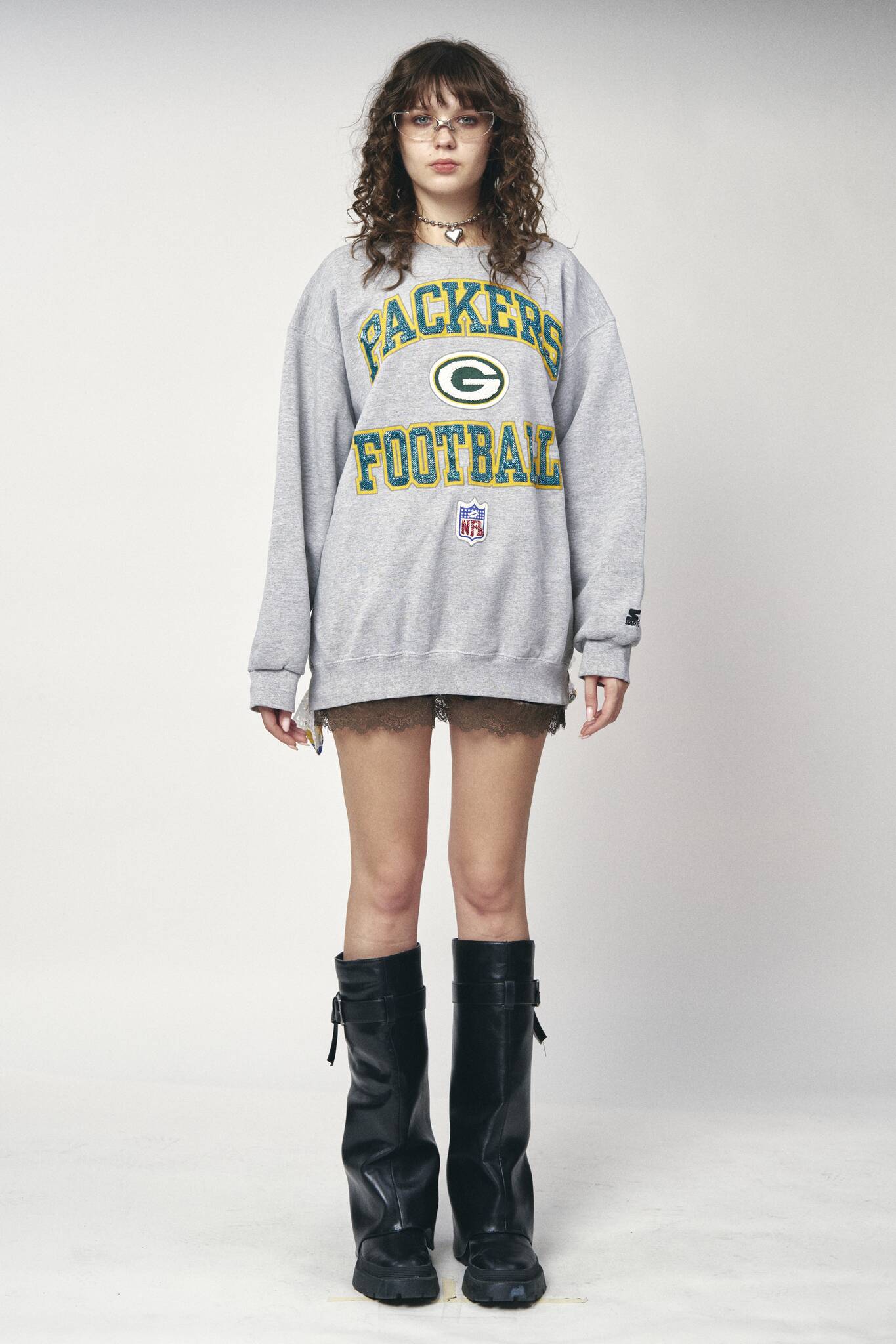 Backless Ruffle Sweatshirt - Packers Football