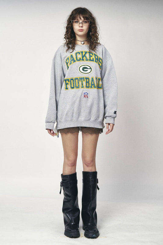 Backless Ruffle Sweatshirt - Packers Football