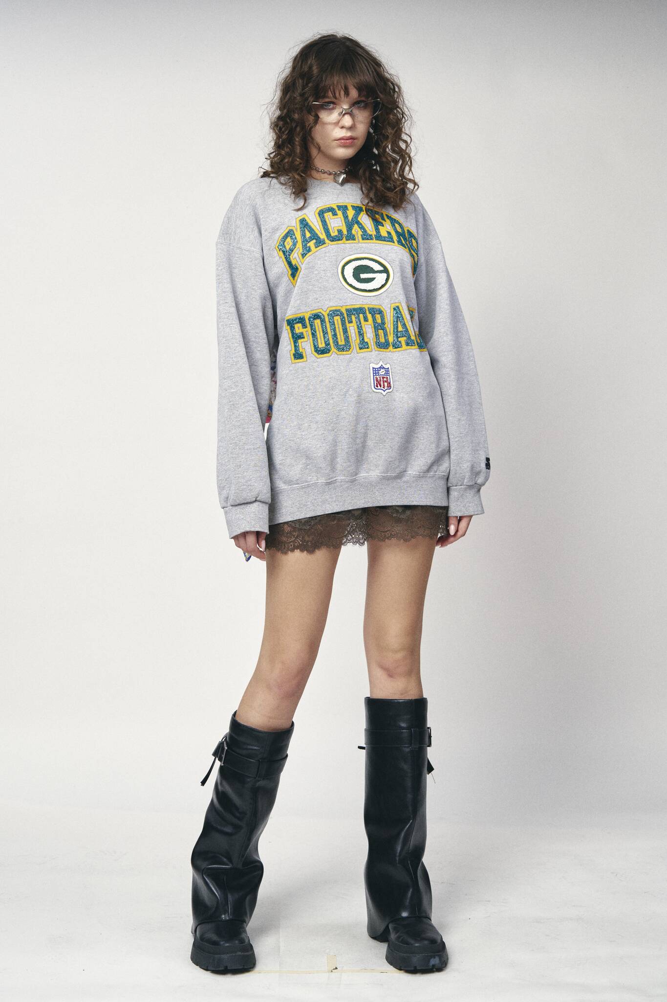 Backless Ruffle Sweatshirt - Packers Football