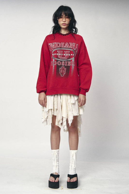Backless Ruffle Sweatshirt - Indiana Hoosiers