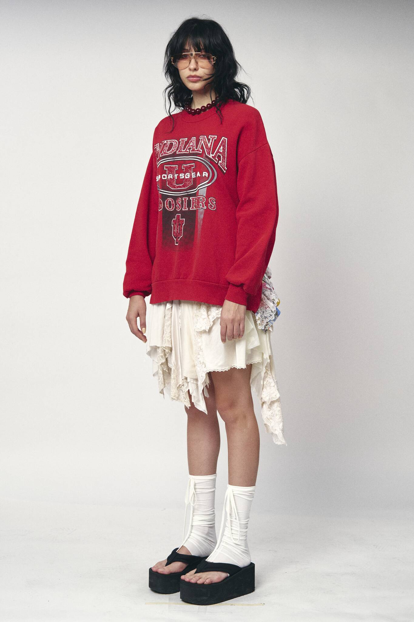 Backless Ruffle Sweatshirt - Indiana Hoosiers