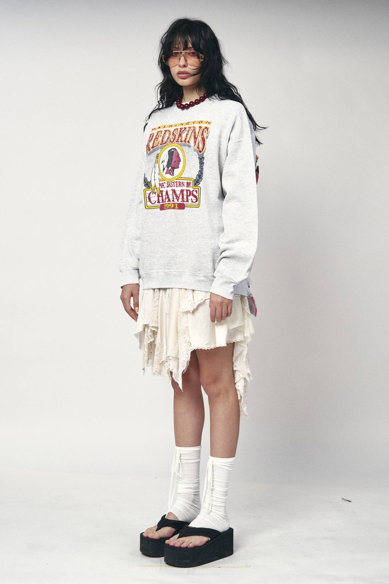 Backless Ruffle Sweatshirt - Washington Redskins