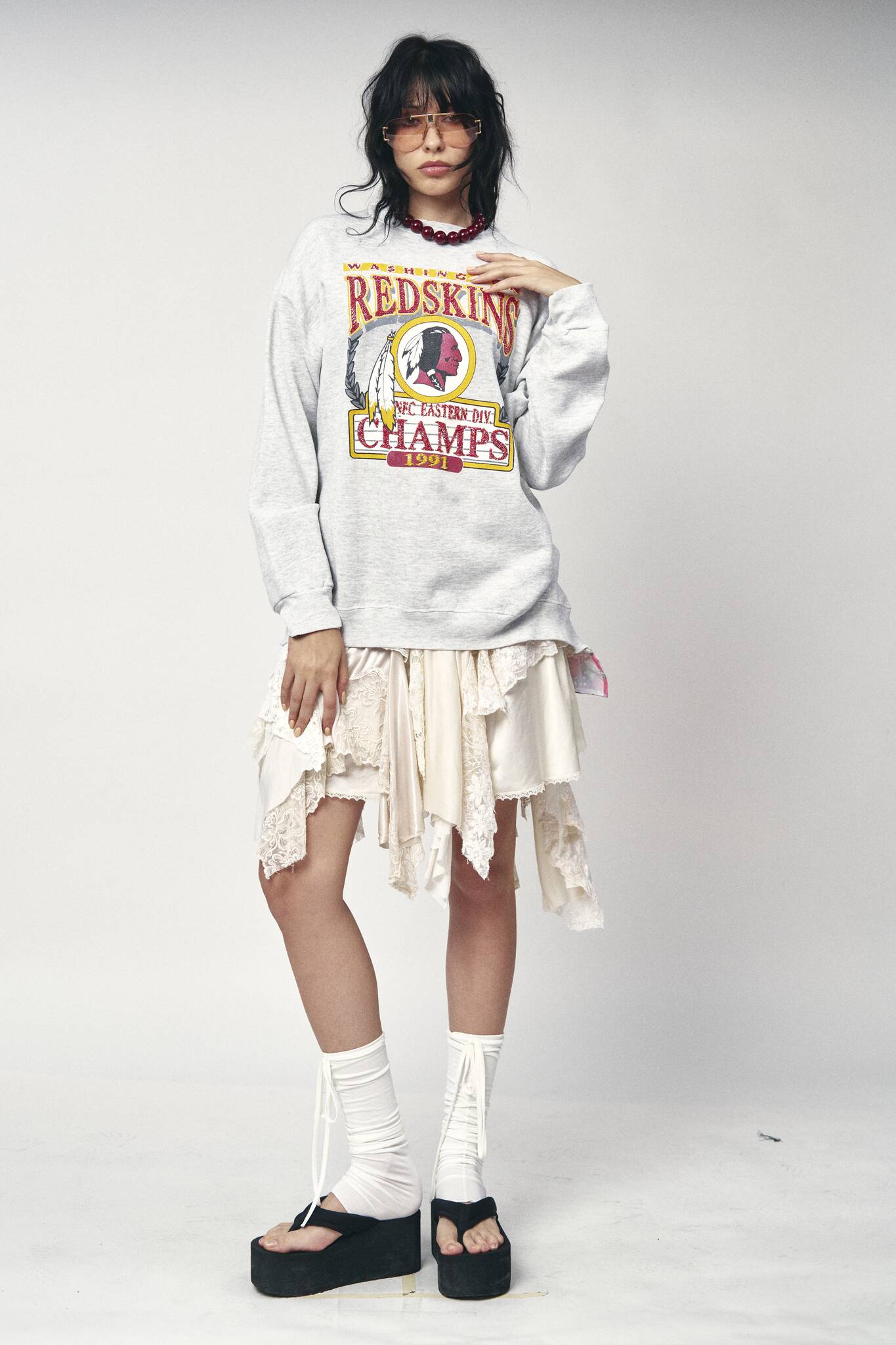 Backless Ruffle Sweatshirt - Washington Redskins