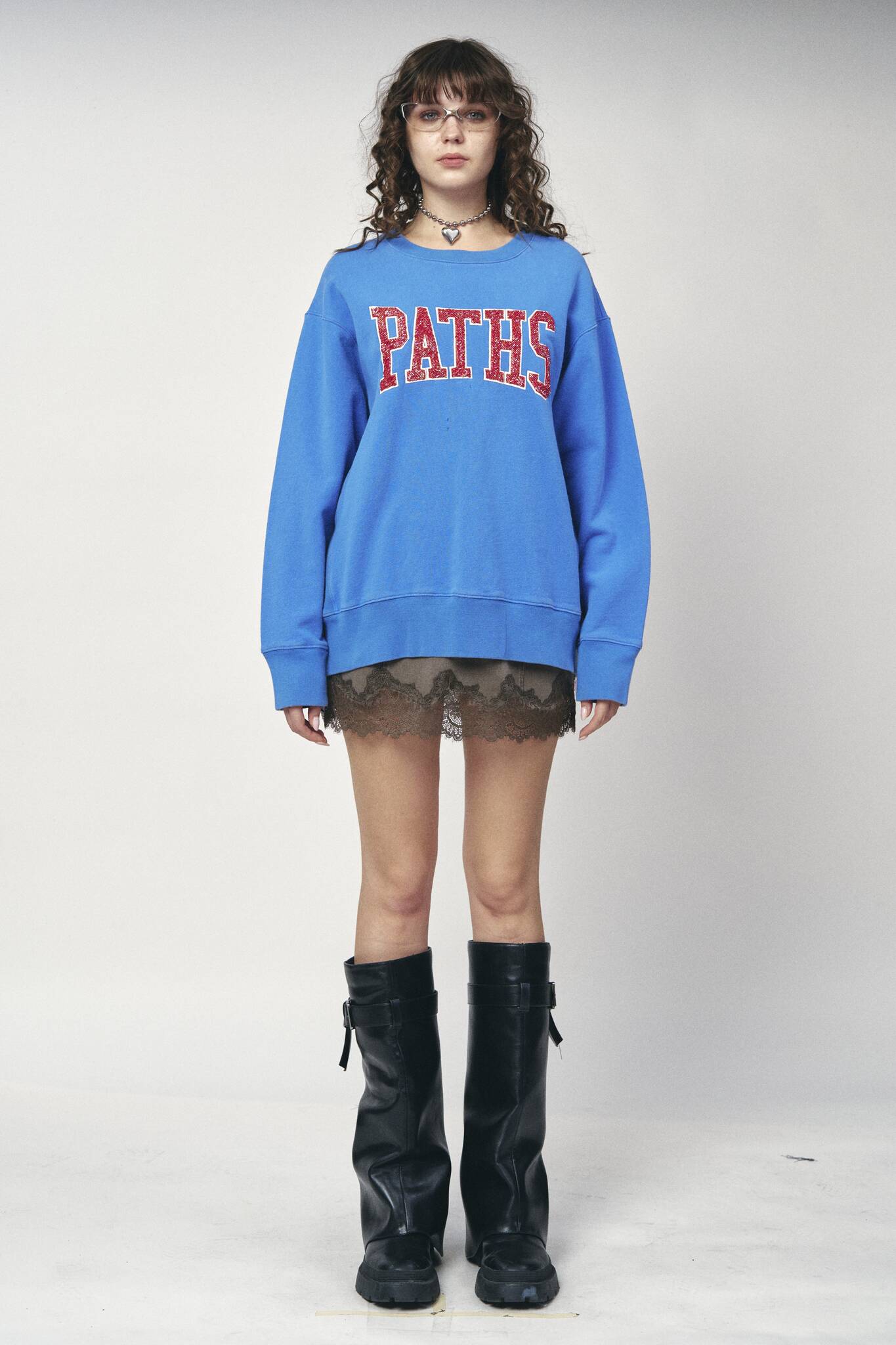 Backless Ruffle Sweatshirt - Paths