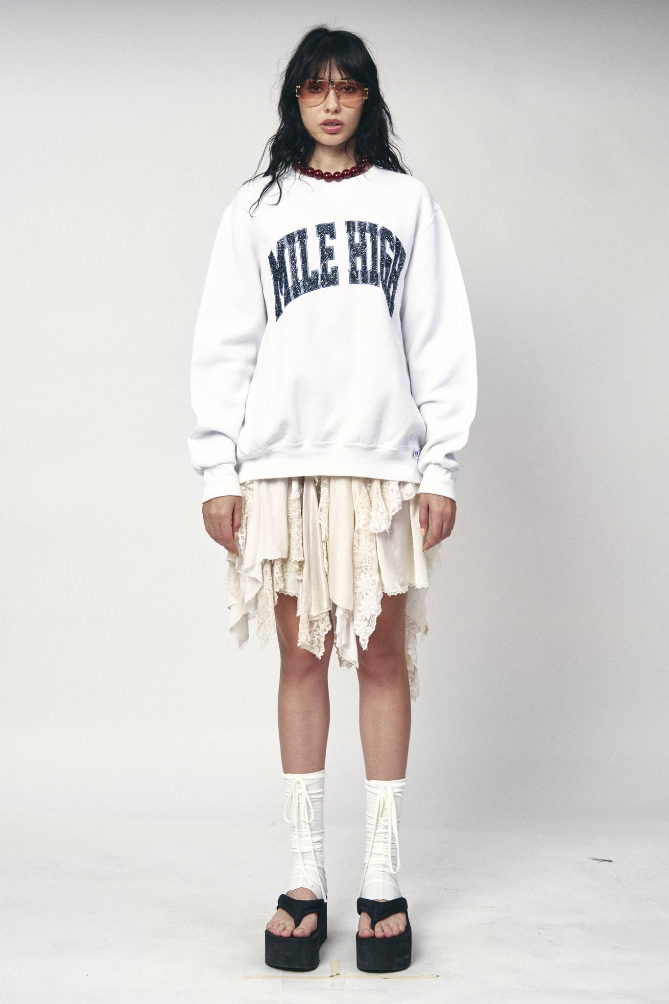 Backless Ruffle Sweatshirt - Mile High