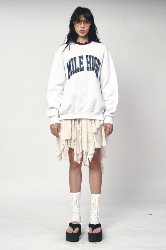 Backless Ruffle Sweatshirt - Mile High