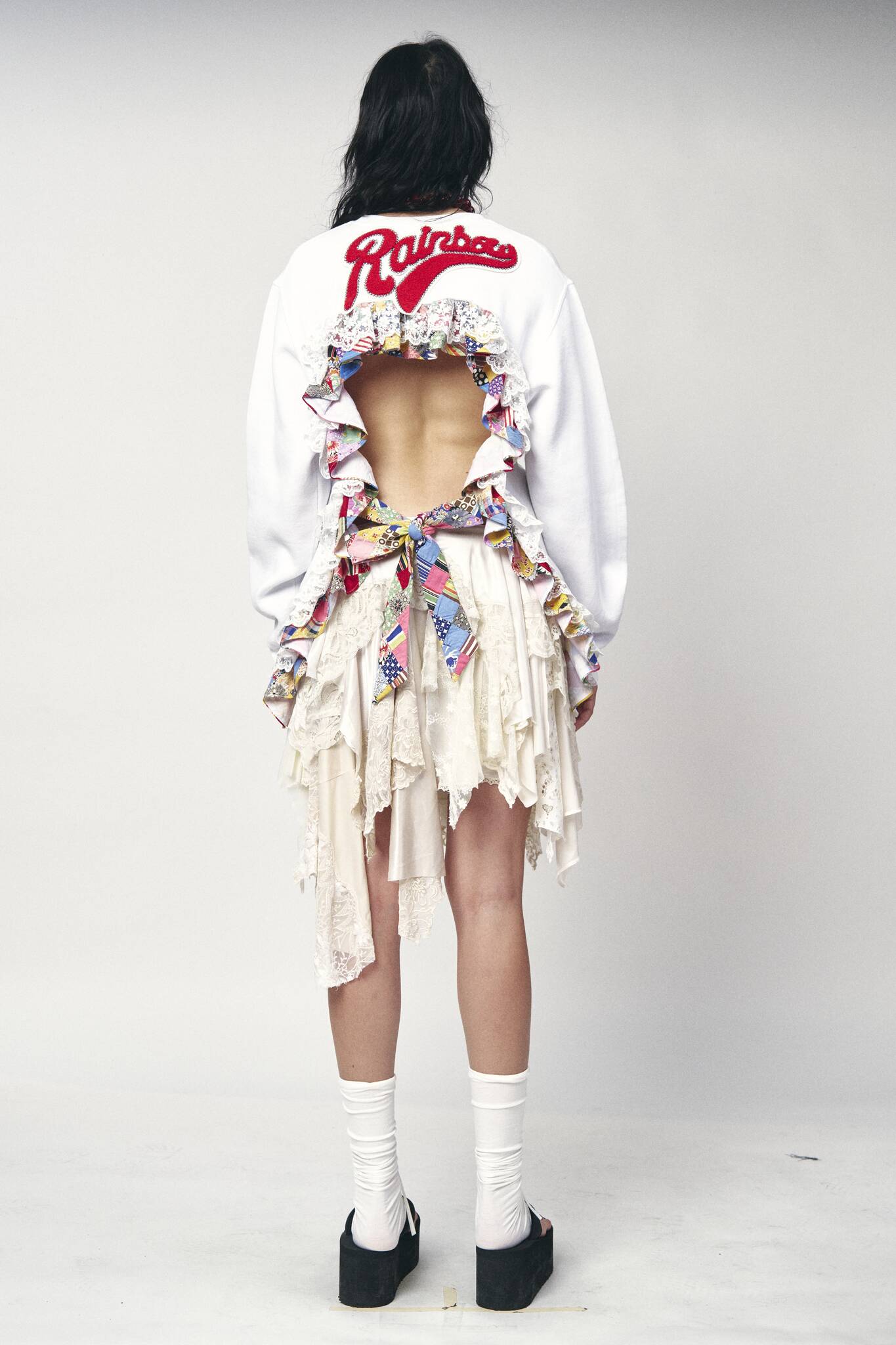 Backless Ruffle Sweatshirt - Mile High