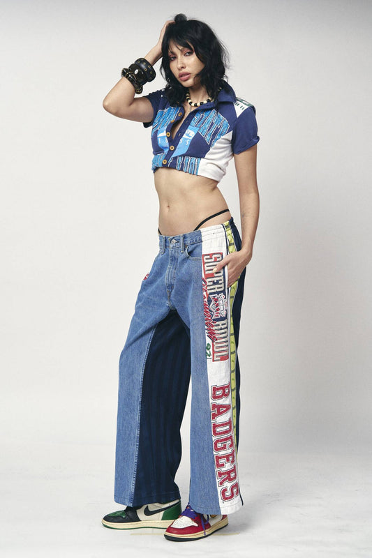 Denim Track Pants - Badgers x Cowboys
