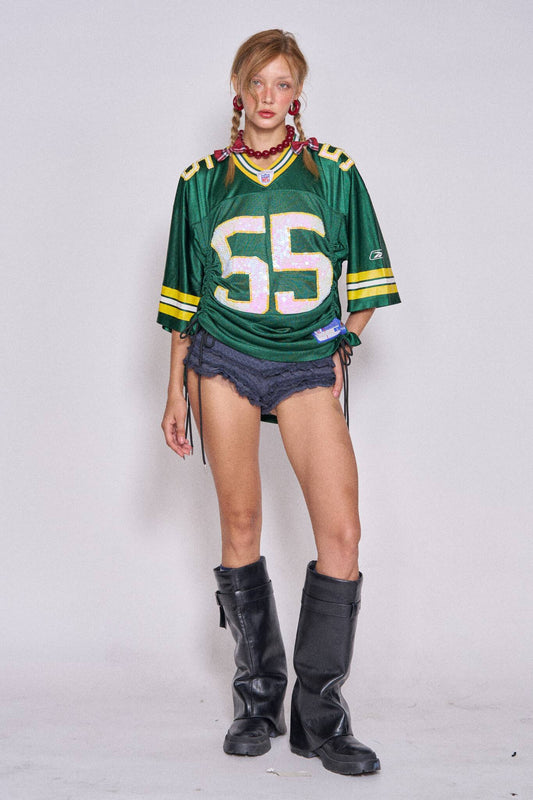 Mesh Football Drawstring Top - Packers