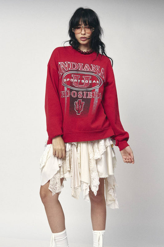 Backless Ruffle Sweatshirt - Indiana Hoosiers