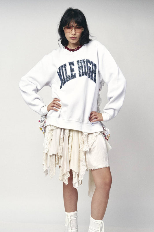 Backless Ruffle Sweatshirt - Mile High