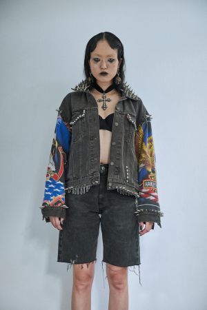 Diy studded leather on sale jacket